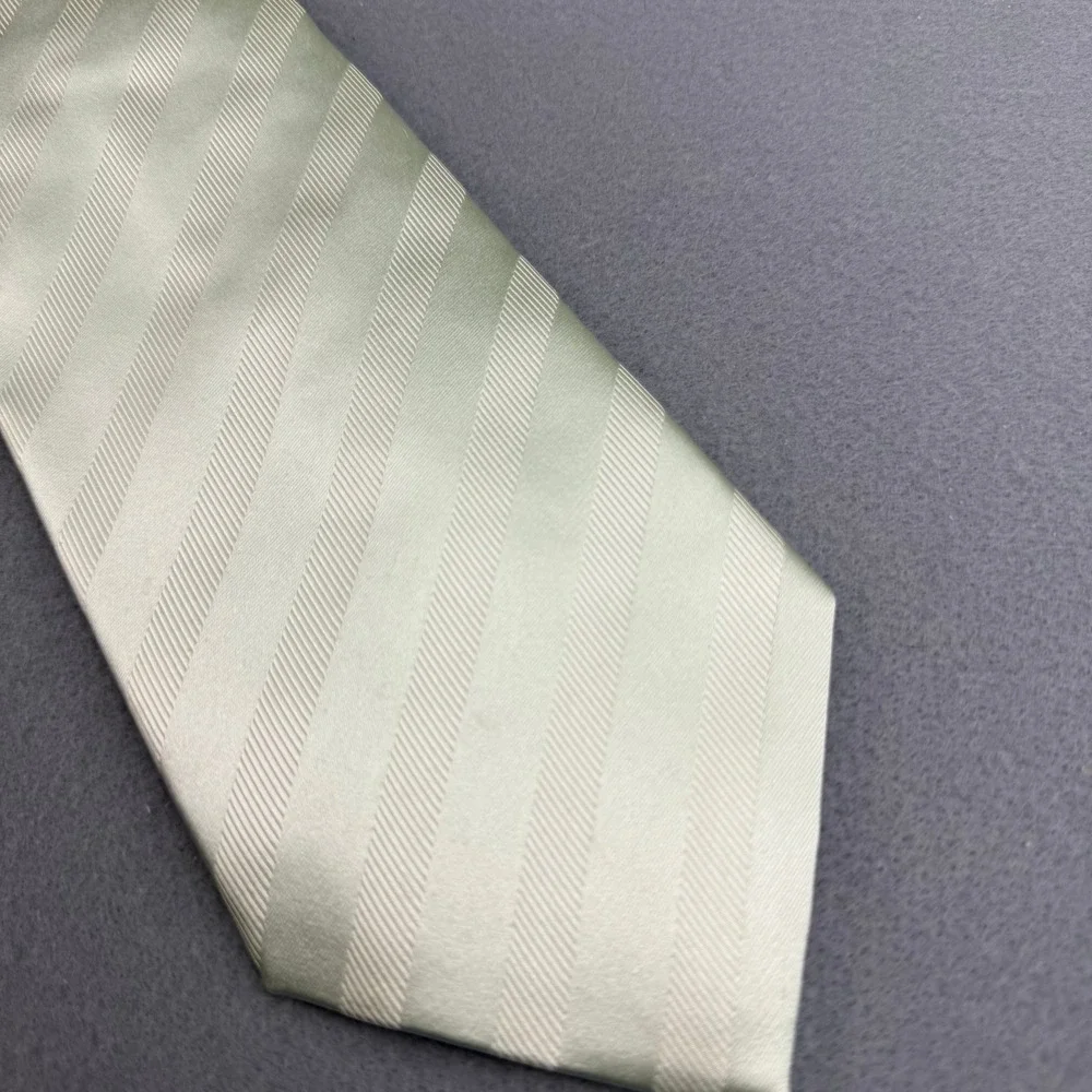 Donald J. Trump Necktie Mens Sage Green Striped‎ Silk Signature Collection